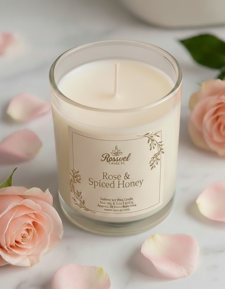 Rose & Spiced Honey | 8oz Premium Candle