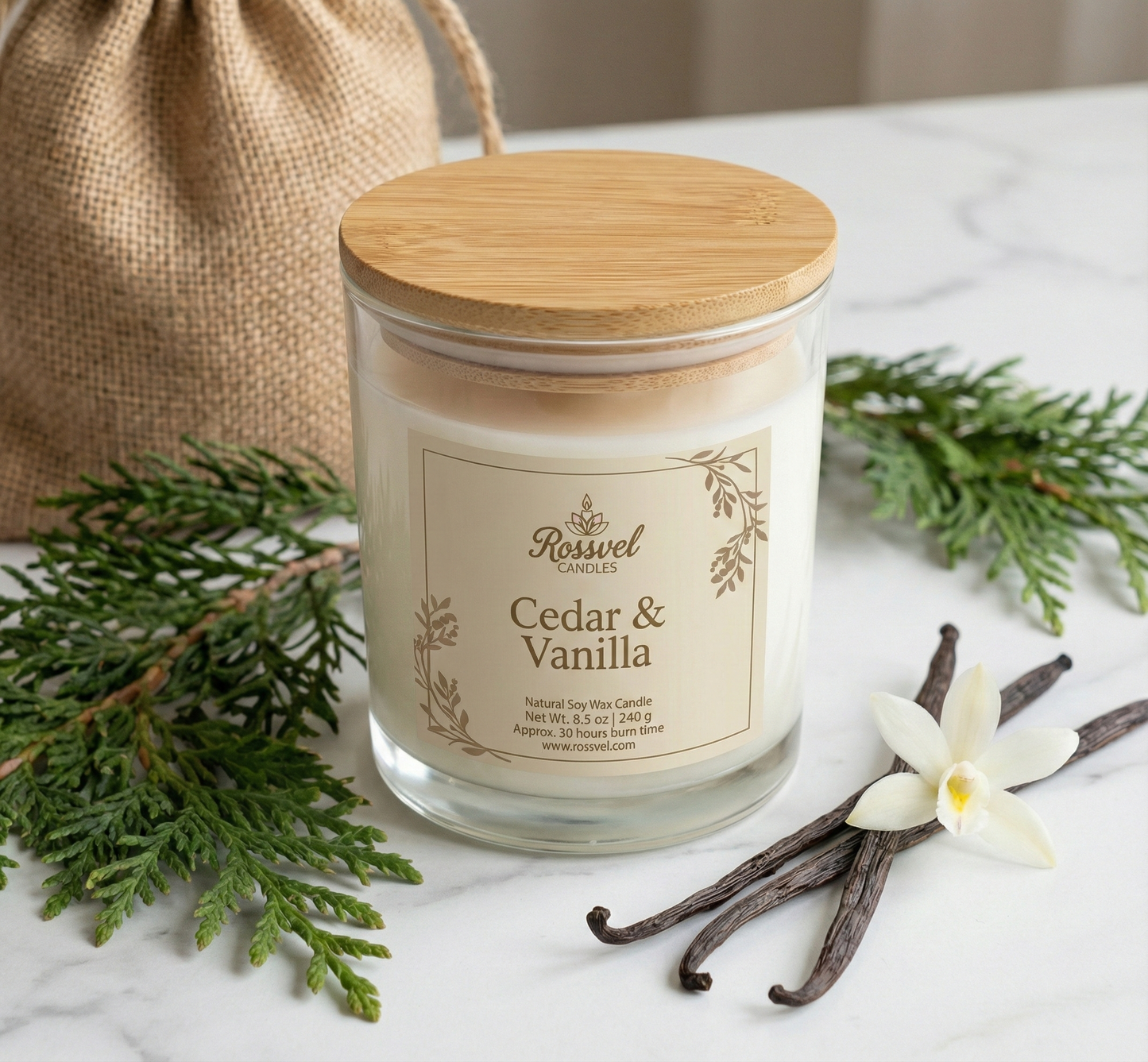Cedar & Vanilla | 8oz Premium Candle