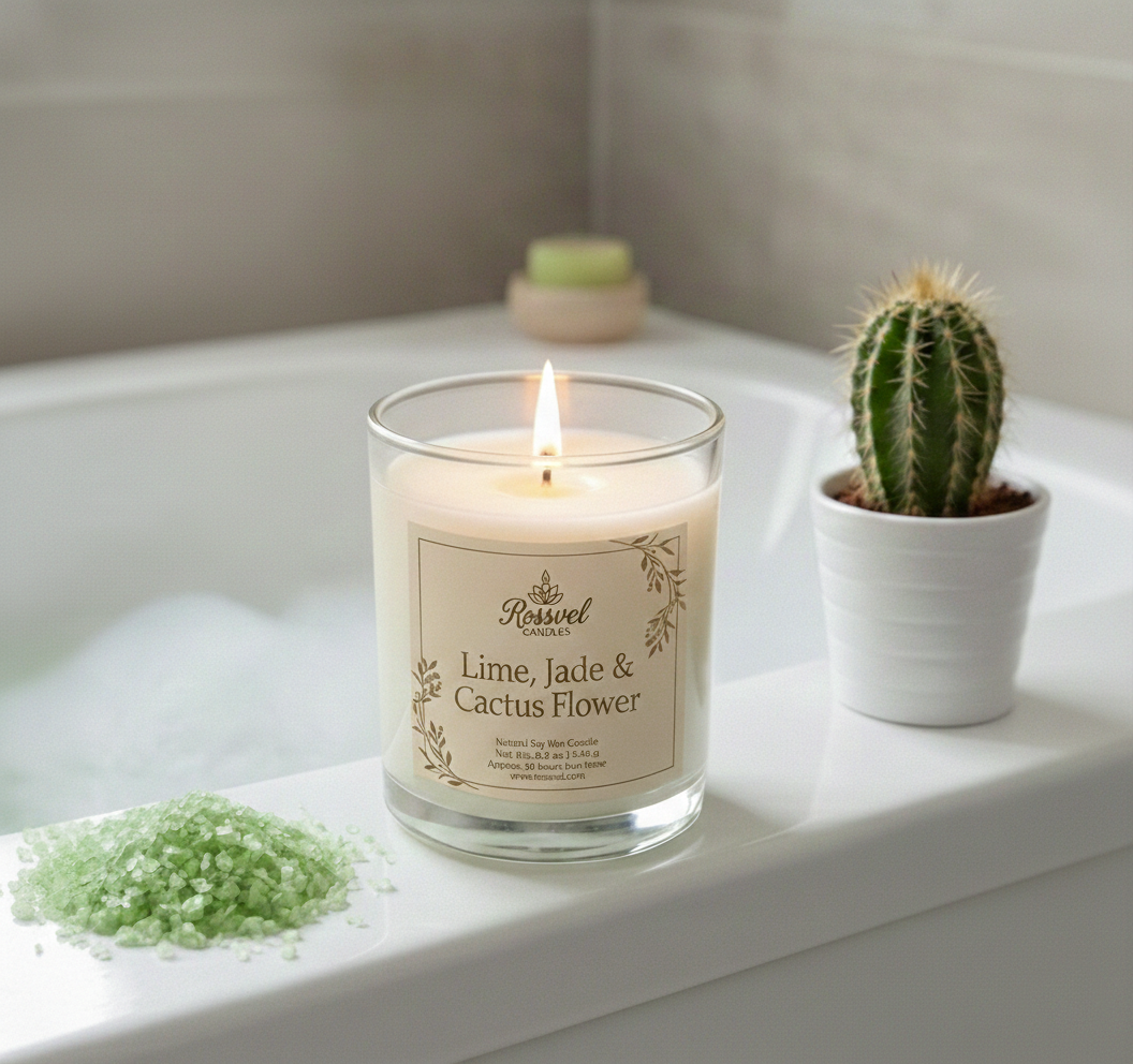 Lime, Jade & Cactus Flower | 8oz Premium Candle