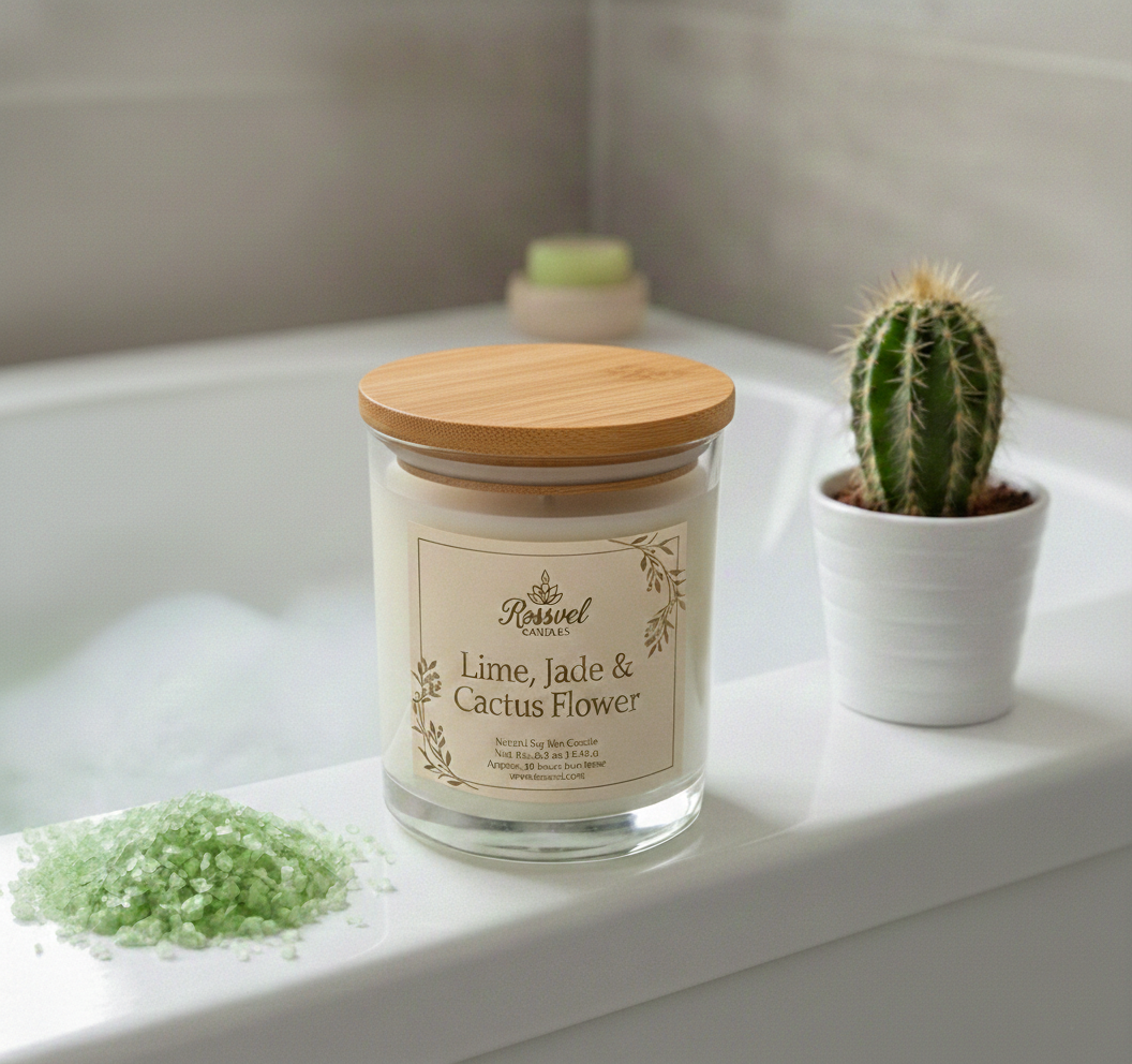 Lime, Jade & Cactus Flower | 8oz Premium Candle