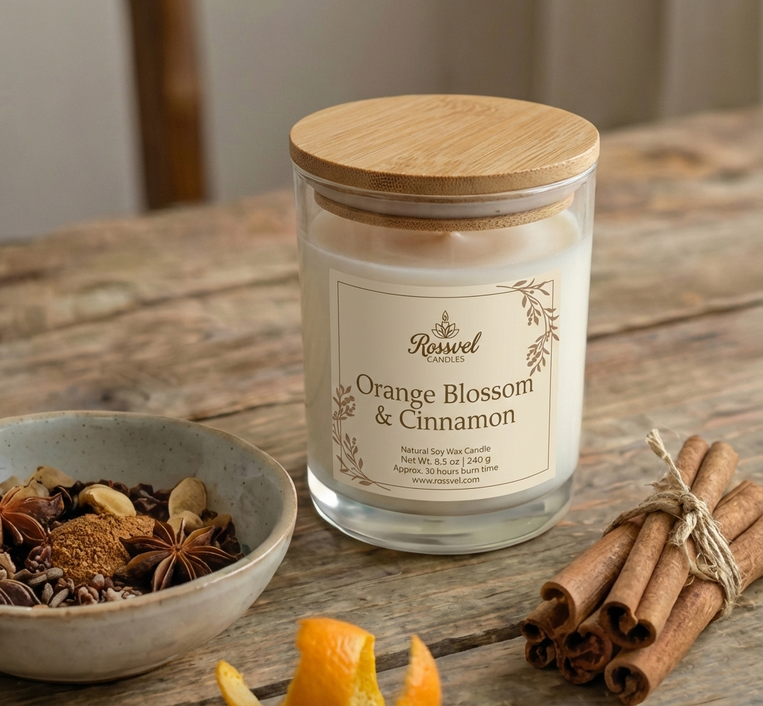 Orange Blossom & Cinnamon | 8oz Premium Candle