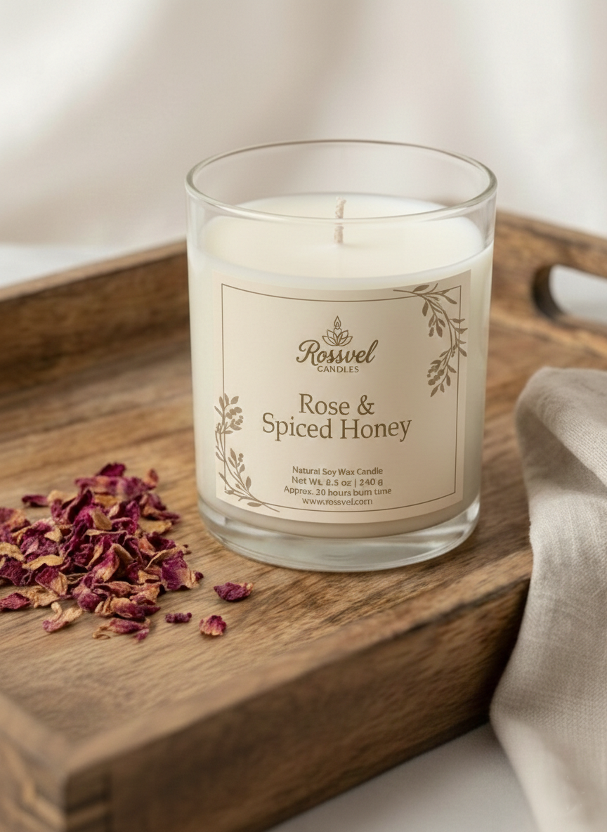 Rose & Spiced Honey | 8oz Premium Candle