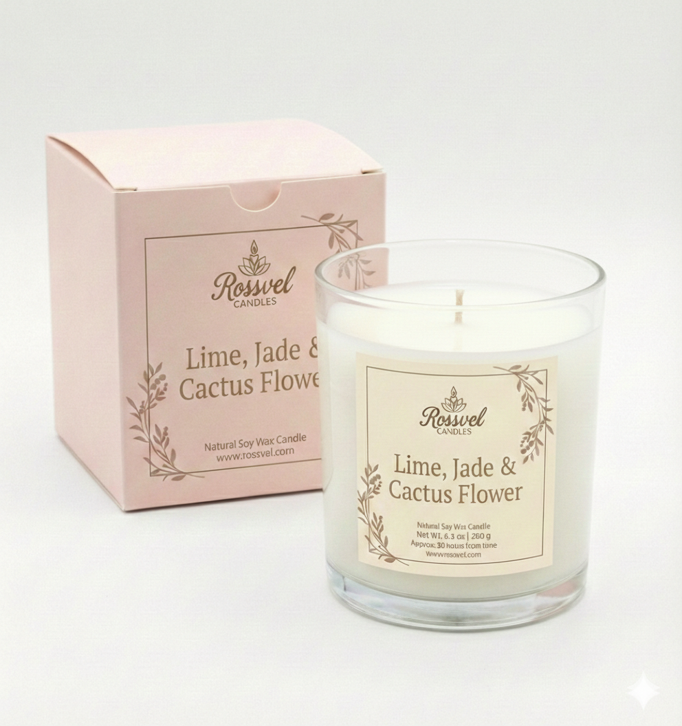 Lime, Jade & Cactus Flower | 8oz Premium Candle